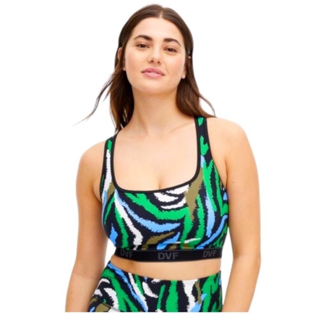 New Diane Von Furstenberg x Target disco zebra sports bra DVF medium Athleisure